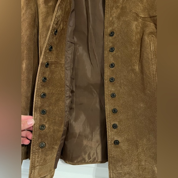 Coldwater Creek 100% Leather Brown Jacket Size Medium Petite - Picture 2 of 5